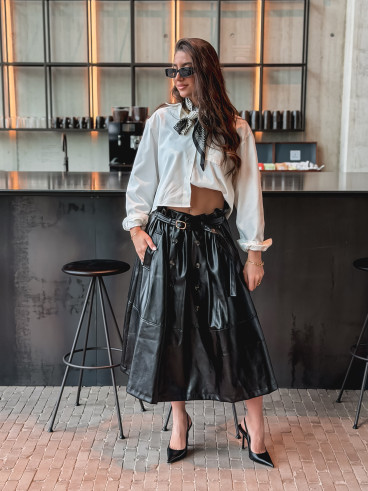 Foulard à pois Giorgia - Noir/Ecru