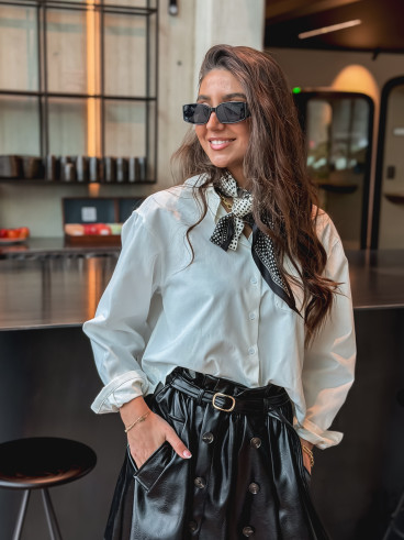 Foulard à pois Giorgia - Noir/Ecru