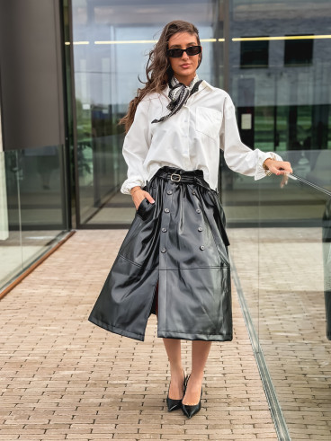 Foulard à pois Giorgia - Noir/Ecru