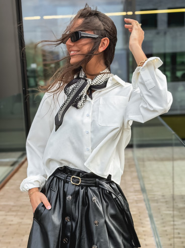 Foulard à pois Giorgia - Noir/Ecru