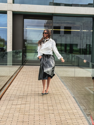 Foulard à pois Giorgia - Noir/Ecru