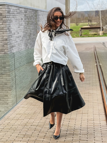 Foulard à pois Giorgia - Noir/Ecru