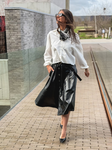 Foulard à pois Giorgia - Noir/Ecru