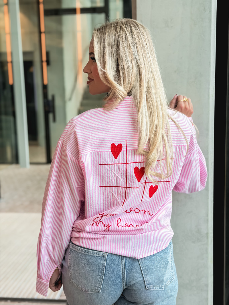 Chemise lignée "OXO" - Rose Chemise lignée "OXO" - Rose