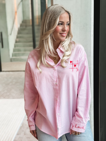 Chemise lignée "OXO" - Rose Chemise lignée "OXO" - Rose