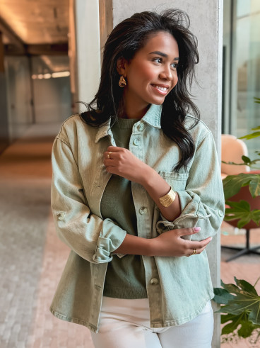 Chemise en jeans Marjorie - Kaki
