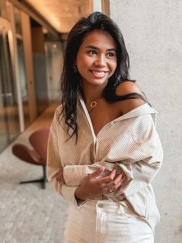 Chemise lignée Sandrine - Beige