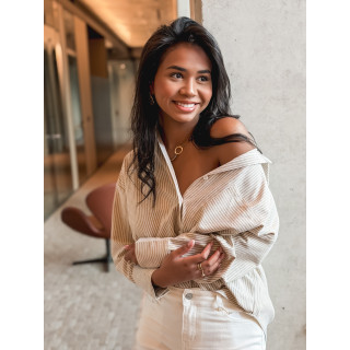 Chemise lignée Sandrine - Beige