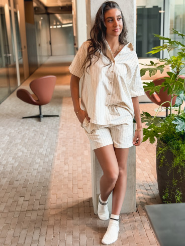 Short ligné Jordana - Ecru