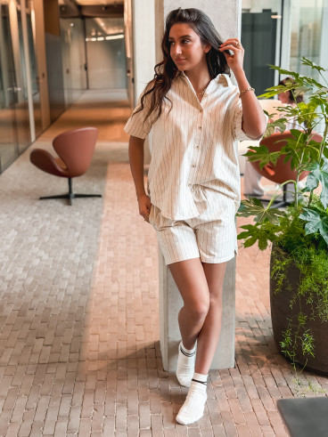 Short ligné Jordana - Ecru