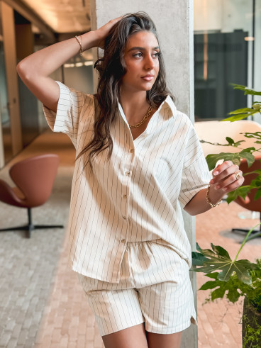 Short ligné Jordana - Ecru