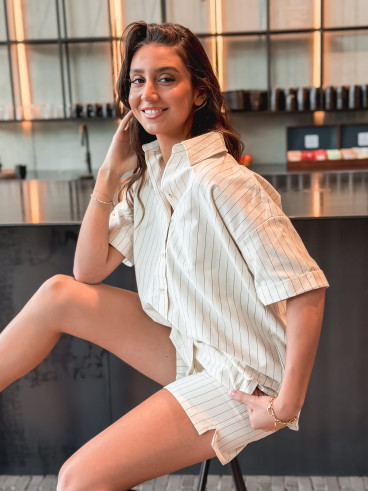 Short ligné Jordana - Ecru