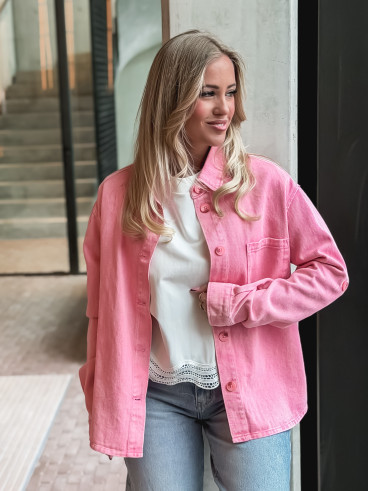 Chemise en jeans Marjorie - Rose