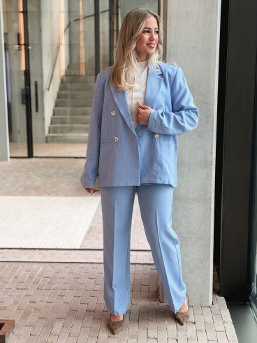 Pantalon ligné Shanie - Bleu ciel Pantalon ligné Shanie - Bleu ciel