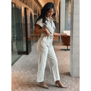 Combinaison en jeans Bélinda - Beige