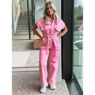 Combinaison en jeans Bélinda - Rose