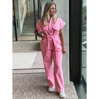Combinaison en jeans Bélinda - Rose