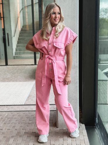 Combinaison en jeans Bélinda - Rose