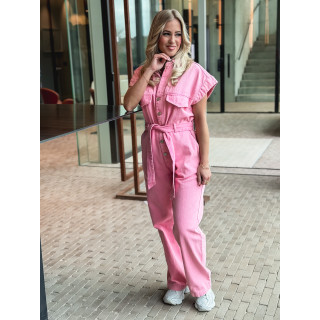 Combinaison en jeans Bélinda - Rose