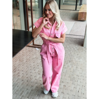 Combinaison en jeans Bélinda - Rose