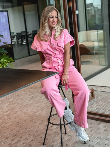 Combinaison en jeans Bélinda - Rose