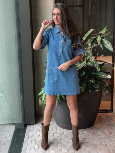 Robe courte en jeans Lenaya - Bleu jeans