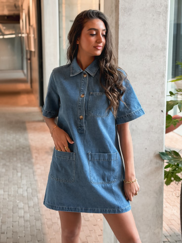 Robe courte en jeans Lenaya - Bleu jeans Robe courte en jeans Lenaya - Bleu jeans