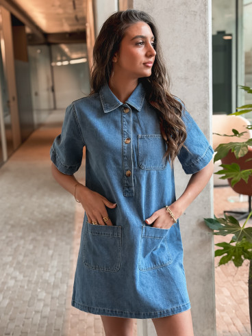 Robe courte en jeans Lenaya - Bleu jeans Robe courte en jeans Lenaya - Bleu jeans