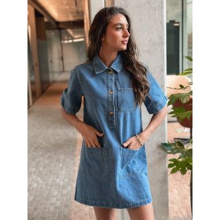 Robe courte en jeans Lenaya - Bleu jeans