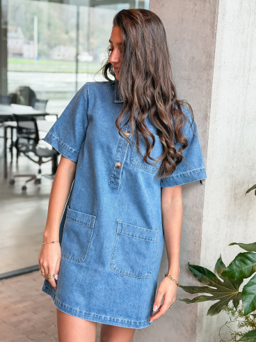 Robe courte en jeans Lenaya - Bleu jeans Robe courte en jeans Lenaya - Bleu jeans
