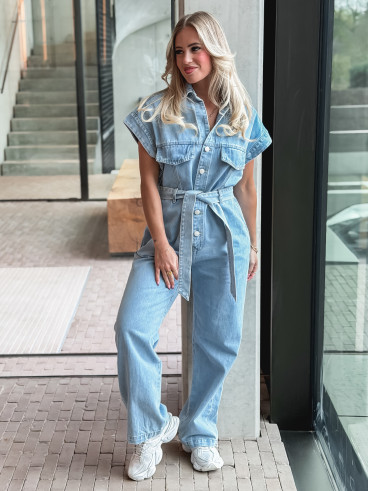 Combinaison en jeans Bélinda - Bleu