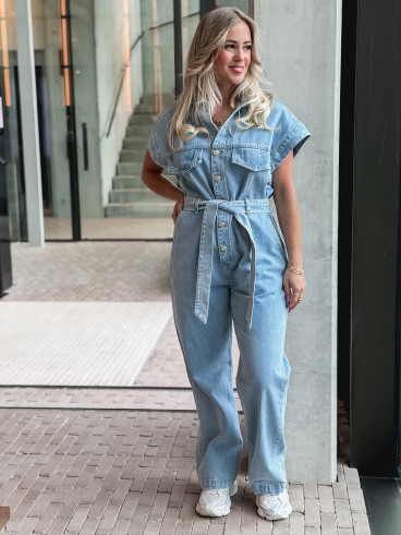 Combinaison en jeans Bélinda - Bleu