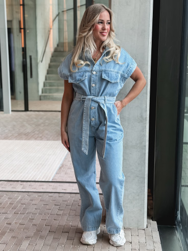 Combinaison en jeans Bélinda - Bleu