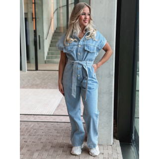 Combinaison en jeans Bélinda - Bleu