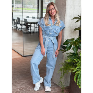 Combinaison en jeans Bélinda - Bleu