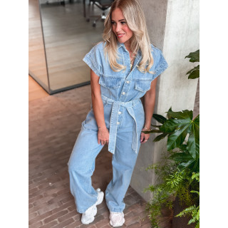 Combinaison en jeans Bélinda - Bleu