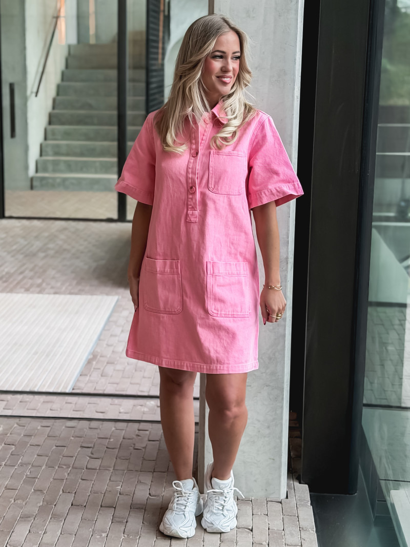 Robe courte en jeans Lenaya - Rose