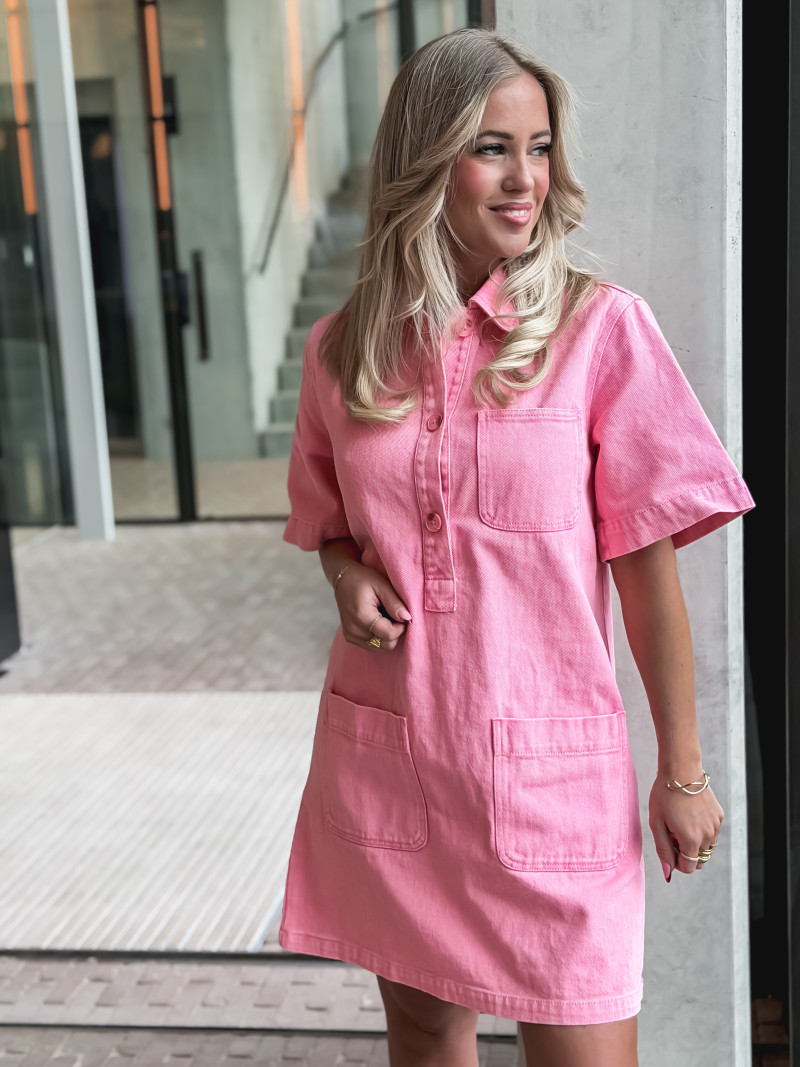 Robe courte en jeans Lenaya - Rose