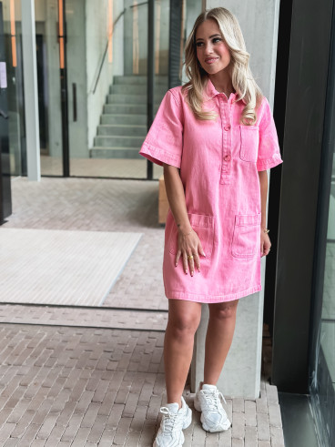 Robe courte en jeans Lenaya - Rose