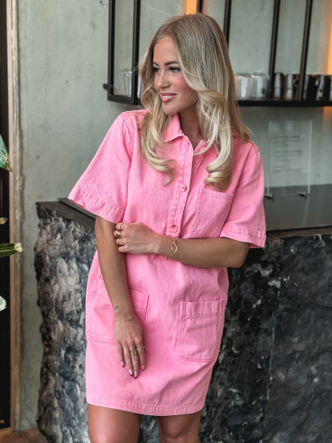 Robe courte en jeans Lenaya - Rose