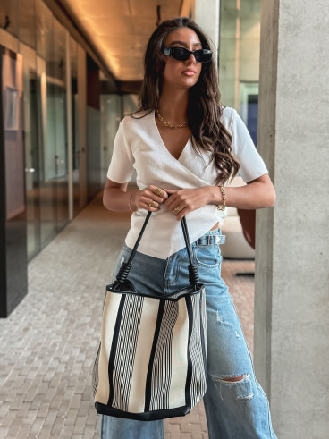 Sac Lucida - Ecru/Noir