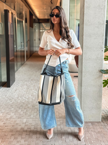 Sac Lucida - Ecru/Noir