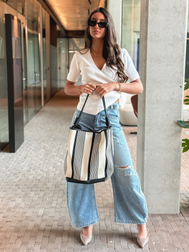 Sac Lucida - Ecru/Noir