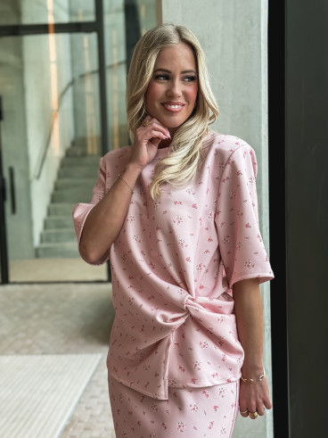 Blouse à fleurs Calathéa - Rose