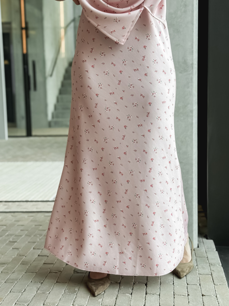 Jupe longue à fleurs Calathéa - Rose