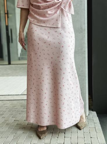 Jupe longue à fleurs Calathéa - Rose