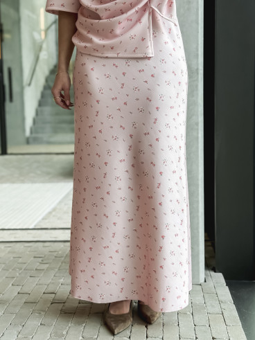 Jupe longue à fleurs Calathéa - Rose