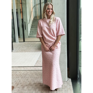 Jupe longue à fleurs Calathéa - Rose