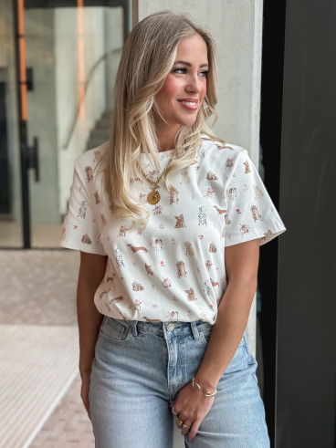 T-shirt Doggy - Blanc