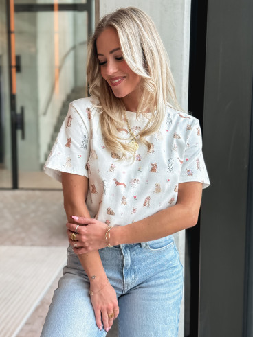 T-shirt Doggy - Blanc